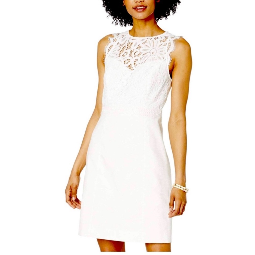Lilly Pulitzer Sharice Stretch White Lace Mini Dress